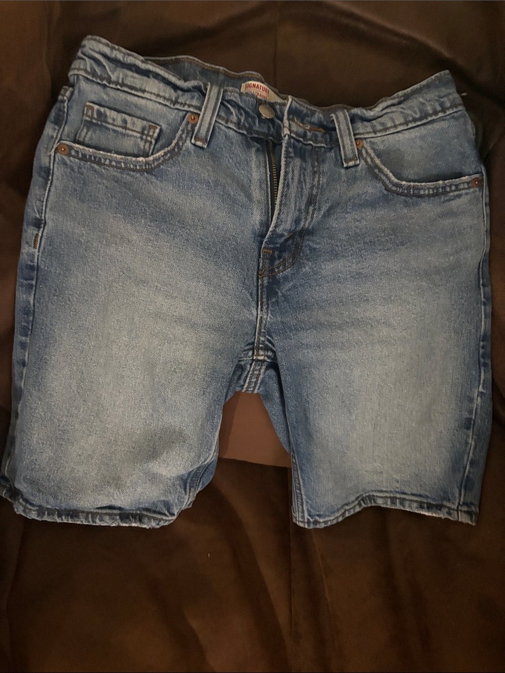 Signature by Levi Strauss Washed Blue Denim Shorts